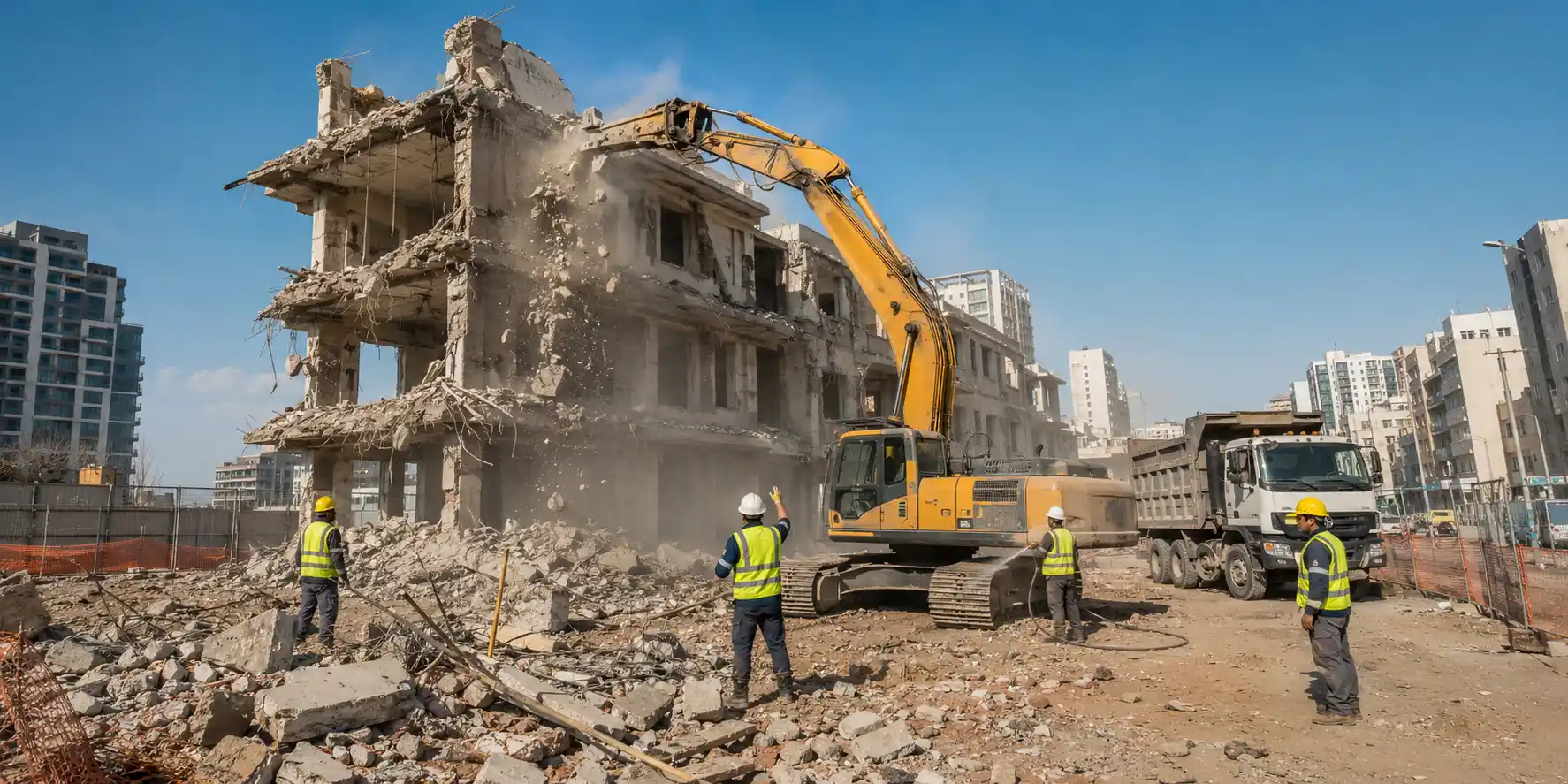 أعمال هدم وتكسير في موقع بالدمام